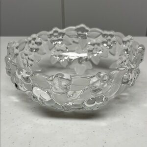 Clear Floral Glass Bowl